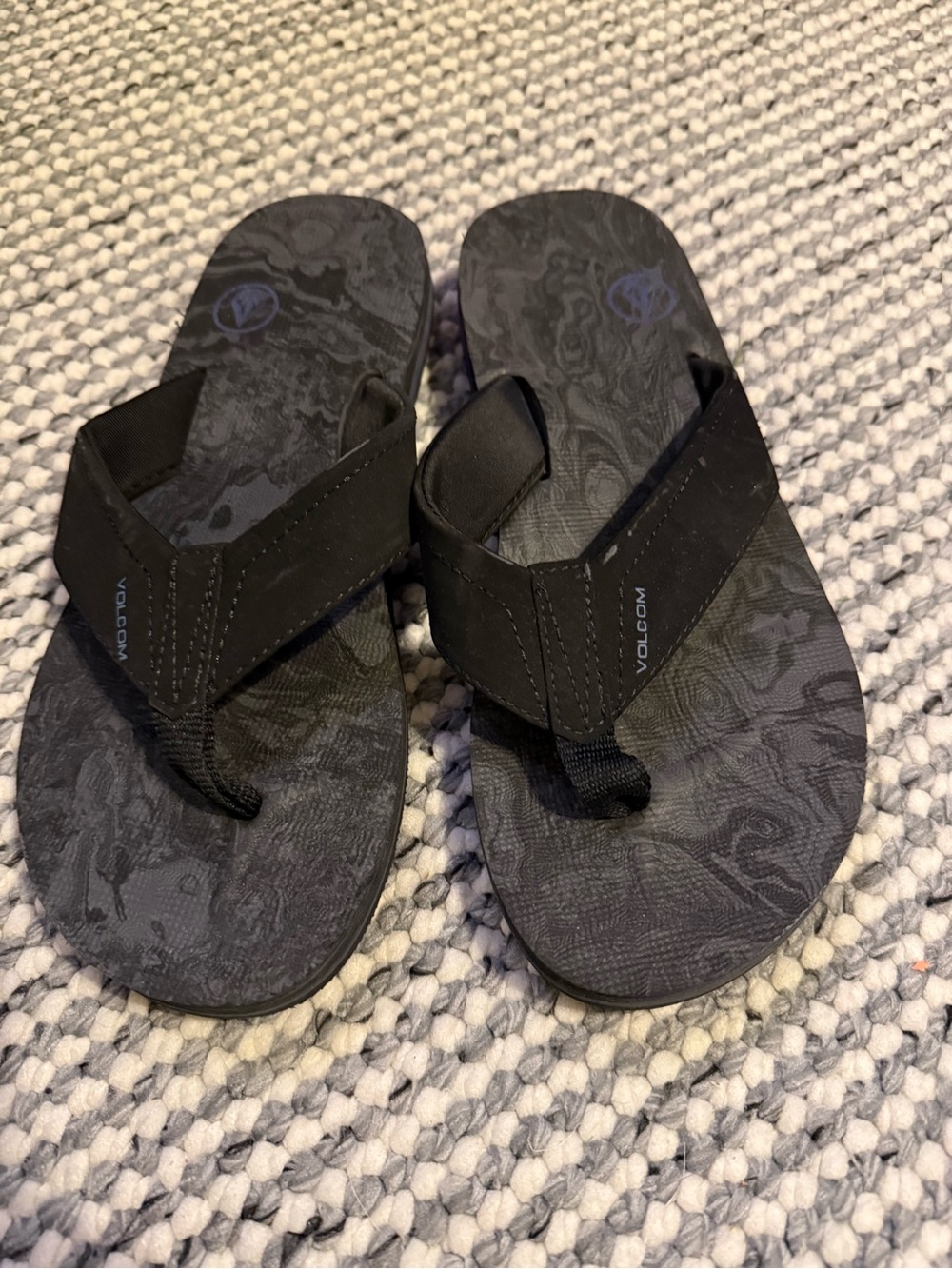 Volcom Black Marbled Flip Flop Sandals